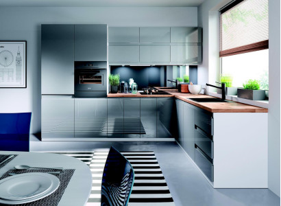 Modern Kitchen L Line Kitchen Wardrobe Design Furniture Custom Made Kitchen Line Gray